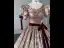 Vintage / Retro Burgundy Painted Floral Prom Dresses 2023 Square Neckline Short Sleeve Floor-Length / Long A-Line / Princess Quinceañera Formal Dresses