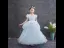 Cinderella Sky Blue Birthday Flower Girl Dresses 2020 Princess Square Neckline Puffy Short Sleeve Appliques Lace Floor-Length / Long Ruffle