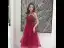 Chic / Belle Bordeaux Robe De Cocktail 2020 Princesse Bretelles Spaghetti Sans Manches Appliques En Dentelle Perlage Paillettes Thé Longueur Volants Dos Nu Robe De Ceremonie