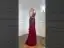 Haut de Gamme Bordeaux Perlage Faux Diamant Gland Robe De Soirée 2022 Trompette / Sirène Col v profond Sans Manches Dos Nu Longue Robe De Ceremonie