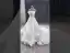 High-end White Flower Pleated Wedding Dresses 2024 A-Line / Princess Strapless Sleeveless Chapel Train Tulle Wedding