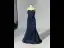 Sexy Dos Nu Bretelles Spaghetti Robe De Soirée Bleu Marine Trompette / Sirène Robe De Bal 2024 Bretelles croisées Perlage Train De Balayage Satin Sans Manches