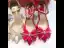 Fashion Beige Evening Party Womens Sandals 2020 Leather Rhinestone Bow Ankle Strap 9 cm Stiletto Heels Pointed Toe Sandals