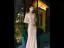 Chic / Belle Doré Robe De Soirée 2020 Trompette / Sirène V-Cou Manches Courtes Faux Diamant Paillettes Longue Dos Nu Robe De Ceremonie