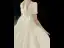 Vintage / Originale Ivoire Satin La Mariée Robe De Mariée 2020 Robe Boule Encolure Carrée Manches Courtes Dos Nu Noeud Perlage Perle Cathedral Train Volants