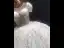 Luxe Blanche La Mariée Robe De Mariée 2020 Robe Boule Transparentes Encolure Dégagée Manches Courtes Dos Nu Paillettes Perlage Glitter Tulle Cathedral Train Volants