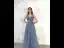 Classy Ocean Blue Evening Dresses  2020 A-Line / Princess See-through Deep V-Neck Sleeveless Beading Pearl Glitter Tulle Floor-Length / Long Ruffle Backless Formal Dresses