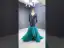 Luxe Vert Foncé Tapis rouge Robe De Soirée 2020 Trompette / Sirène Transparentes Col v profond Manches Longues Faux Diamant Paillettes Train De Balayage Volants en Cascade Dos Nu Robe De Ceremonie