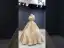Luxe Doré La Mariée Robe De Mariée 2020 Robe Boule Col Haut Manches Courtes Dos Nu Perlage Gland Paillettes Longue Volants
