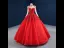 Luxury / Gorgeous Red See-through Bridal Wedding Dresses 2020 Ball Gown High Neck Long Sleeve Handmade  Beading Pearl Floor-Length / Long