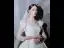 Vintage / Originale Champagne La Mariée Robe De Mariée 2020 Robe Boule Encolure Carrée Gonflée Détachable 3/4 Manches Dos Nu Fait main Perlage Cathedral Train Volants