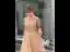 Elegant Champagne Dancing Prom Dresses 2020 A-Line / Princess See-through Deep V-Neck Short Sleeve Beading Tassel Sequins Floor-Length / Long Backless Formal Dresses