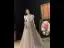 Vintage / Retro Brown See-through Dancing Prom Dresses 2020 A-Line / Princess High Neck Puffy Short Sleeve Sequins Beading Glitter Tulle Floor-Length / Long Ruffle