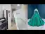 Luxury / Gorgeous Dark Green See-through Prom Dresses 2020 Ball Gown Scoop Neck Long Sleeve Appliques Sequins Court Train Ruffle Formal Dresses