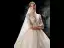 Luxury / Gorgeous Champagne Bridal Wedding Dresses 2020 Ball Gown See-through Scoop Neck Long Sleeve Backless Beading Sequins Glitter Tulle Cathedral Train Ruffle
