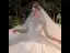 Illusion Champagne Bridal Wedding Dresses 2020 Ball Gown High Neck 3/4 Sleeve Backless Beading Glitter Tulle Royal Train Ruffle