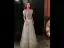 Illusion Gris Dansant Robe De Bal 2020 Princesse Transparentes Encolure Dégagée Manches Courtes Perlage Paillettes Glitter Tulle Longue Volants Dos Nu Robe De Ceremonie