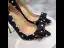Edles Schwarz Cocktail Seide Satin Pumps 2020 Geflecktes Schleife 12 cm Stilettos Spitzschuh Pumps