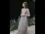 Best Grey See-through Homecoming Graduation Dresses 2020 A-Line / Princess Scoop Neck Puffy 3/4 Sleeve Appliques Lace Beading Tea-length Ruffle Backless