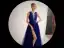 Haut de Gamme Bleu Roi Robe De Bal 2020 Princesse Transparentes Encolure Dégagée Sans Manches Appliques En Dentelle Paillettes Fendue devant Train De Balayage Volants Robe De Ceremonie