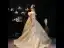 Sparkly Gold Beading Pearl Sequins Lace Flower Birthday Flower Girl Dresses 2022 Ball Gown High Neck Short Sleeve Court Train Flower Girl Dresses