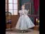 Sparkly Sky Blue Pearl Rhinestone Sequins Birthday Flower Girl Dresses 2022 Ball Gown High Neck Puffy Short Sleeve Backless Floor-Length / Long Flower Girl Dresses