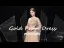 High-end Gold Prom Dresses 2021 A-Line / Princess See-through Square Neckline Long Sleeve Handmade  Beading Sequins Sweep Train Ruffle Formal Dresses