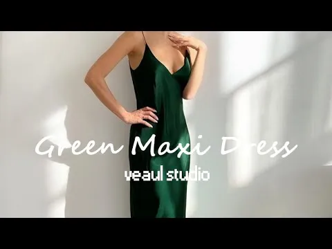 Modest / Simple Summer Dark Green Silk Maxi Dresses 2021
