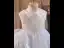Chinese style Sky Blue Beading Pearl Sequins Birthday Flower Girl Dresses 2024 Ball Gown High Neck Sleeveless Floor-Length / Long Flower Girl Dresses