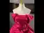 Elegant Burgundy Prom Dresses 2025 Ball Gown Off-The-Shoulder Bow Short Sleeve Backless Floor-Length / Long Formal Dresses