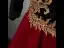 Ethnic Burgundy Phoenix Embroidered Sequins Prom Dresses 2025 A-Line / Princess V-Neck 1/2 Sleeves Backless Floor-Length / Long Prom Formal Dresses
