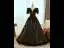 Elegante Schwarz Pailletten Ballkleider 2025 Ballkleid V-Ausschnitt Kurze Ärmel Rückenfreies Lange Ball Festliche Kleider