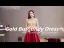 Two Tone Gold Burgundy Satin See-through Prom Dresses 2021 A-Line / Princess High Neck Short Sleeve Beading Sash Sweep Train Ruffle Formal Dresses