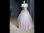 Flower Fairy Blushing Pink Beading Sequins Lace Flower Appliques Prom Dresses 2025 Ball Gown Strapless Sleeveless Backless Floor-Length / Long Formal Dresses
