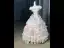 Vintage / Retro Medieval Champagne Cascading Ruffles Bow Lace Flower Prom Dresses 2025 Ball Gown Square Neckline Short Sleeve Backless Floor-Length / Long Formal Dresses