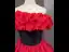 Vintage / Retro Red Prom Dresses 2025 Ball Gown Ruffle Strapless Sleeveless Backless Floor-Length / Long Formal Dresses