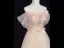 Chic / Beautiful Blushing Pink Appliques Rhinestone Prom Dresses 2025 A-Line / Princess Off-The-Shoulder Short Sleeve Backless Floor-Length / Long Formal Dresses