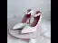 Elegant White Pearl Lace Flower Wedding Shoes 2023 Ankle Strap 8 cm Stiletto Heels Pointed Toe Wedding High Heels