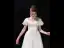 Modest / Simple Ivory Wedding Dresses 2021 A-Line / Princess Bow V-Neck Short Sleeve Backless Tea-length Wedding