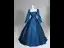 Vintage / Retro Ocean Blue Satin Prom Dresses 2025 Ball Gown Square Neckline Long Sleeve Backless Floor-Length / Long Formal Dresses