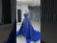 Vintage / Retro High-end Royal Blue Handmade  Beading Sequins Satin Prom Dresses 2025 Trumpet / Mermaid Strapless Sleeveless Backless Court Train Prom Formal Dresses