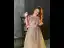 Charmant Dunkel Rosa Perlenstickerei Pailletten Ballkleider 2023 A Linie Off Shoulder Kurze Ärmel Rückenfreies Lange Ball Festliche Kleider