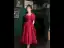 Elegant Burgundy Satin Prom Dresses 2022 A-Line / Princess Square Neckline Puffy Short Sleeve Backless Floor-Length / Long Formal Dresses