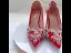 Schöne Rot Abend Strass Pumps 2023 7 cm Stilettos Spitzschuh Pumps Hochhackige