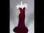 Charming Burgundy Flower Velvet Evening Dresses  2026 Trumpet / Mermaid Strapless Short Sleeve Backless Sweep Train Formal Dresses