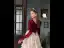Luxury / Gorgeous Burgundy Suede Ruffle Prom Dresses 2022 A-Line / Princess Off-The-Shoulder Lace Flower Appliques Long Sleeve Backless Floor-Length / Long Prom Formal Dresses
