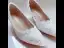 Chic / Beautiful White Pearl Lace Flower Wedding Shoes 2022 5 cm Stiletto Heels Pointed Toe Wedding Pumps High Heels