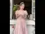Mode Rougissant Rose Paillettes Robe De Bal 2022 Princesse Encolure Carrée Manches Courtes Dos Nu Longue Robe De Ceremonie
