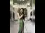 Chinese style Green Printing Split Front Tea-length Cheongsam 2026 Trumpet / Mermaid High Neck Cap Sleeves