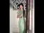 Chinese style Sage Green Split Front Silk Cheongsam 2026 Trumpet / Mermaid High Neck Short Sleeve Tea-length